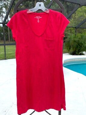 GAP Dress Women's T Shirt Pull On 100% Cotton V Neck Short Sleeve Small Red
